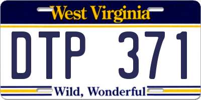 WV license plate DTP371