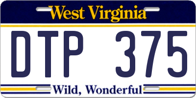 WV license plate DTP375