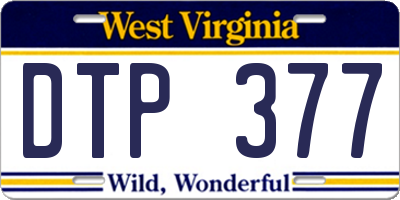 WV license plate DTP377