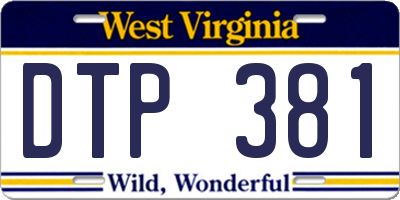 WV license plate DTP381