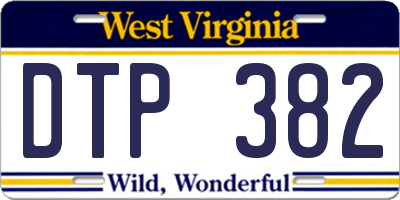 WV license plate DTP382