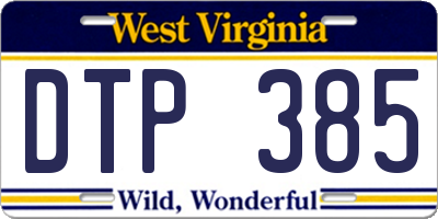 WV license plate DTP385