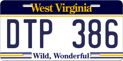 WV license plate DTP386