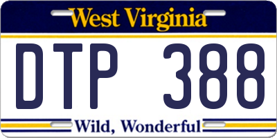 WV license plate DTP388