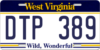 WV license plate DTP389