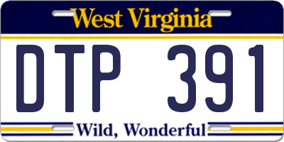 WV license plate DTP391