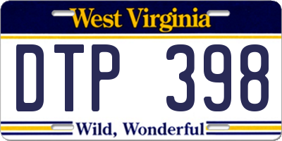 WV license plate DTP398
