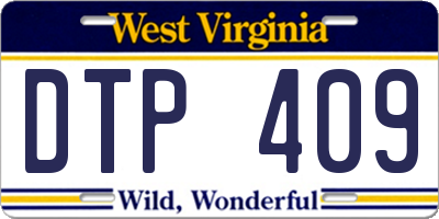 WV license plate DTP409