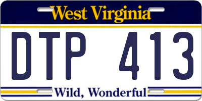 WV license plate DTP413