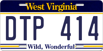 WV license plate DTP414