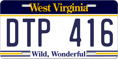 WV license plate DTP416