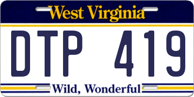 WV license plate DTP419