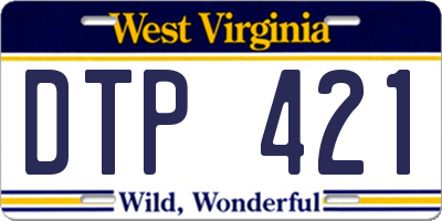 WV license plate DTP421