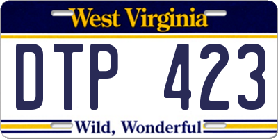 WV license plate DTP423