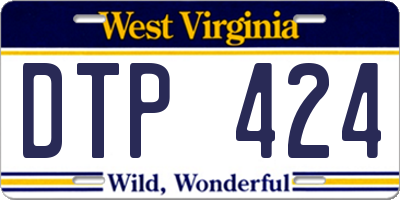 WV license plate DTP424
