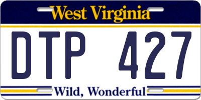 WV license plate DTP427