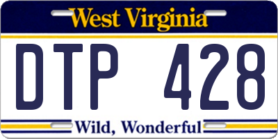 WV license plate DTP428