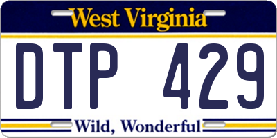 WV license plate DTP429