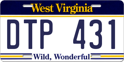 WV license plate DTP431