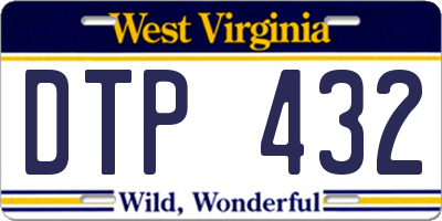 WV license plate DTP432