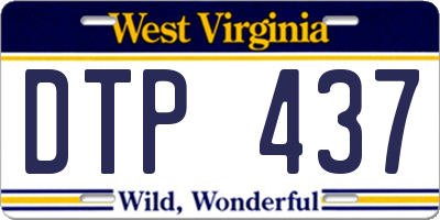 WV license plate DTP437