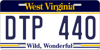 WV license plate DTP440
