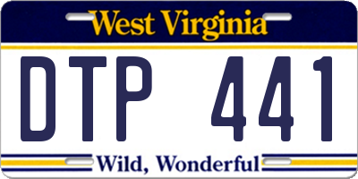 WV license plate DTP441
