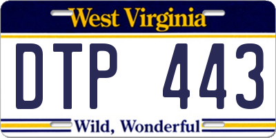 WV license plate DTP443