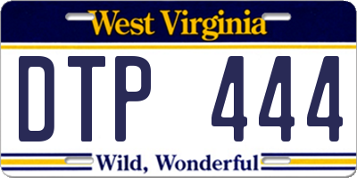 WV license plate DTP444