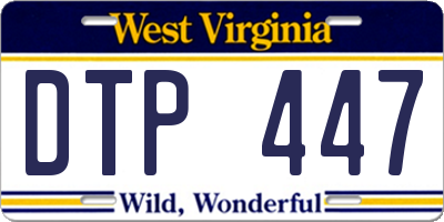 WV license plate DTP447