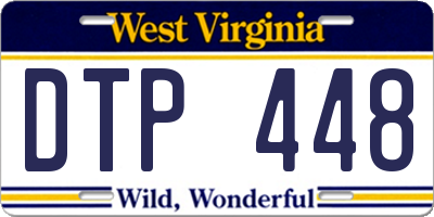 WV license plate DTP448