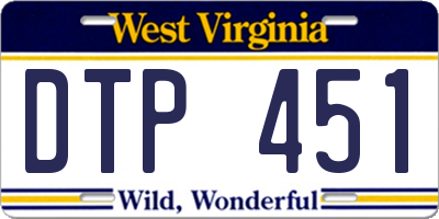 WV license plate DTP451