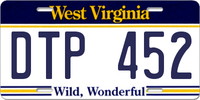 WV license plate DTP452