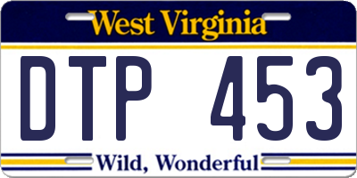 WV license plate DTP453