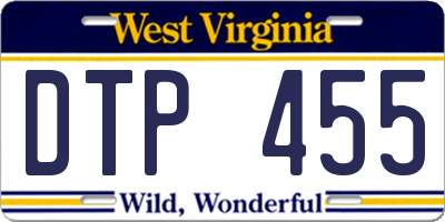 WV license plate DTP455