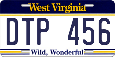 WV license plate DTP456
