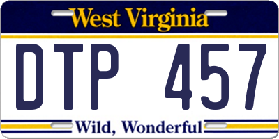 WV license plate DTP457