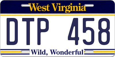 WV license plate DTP458