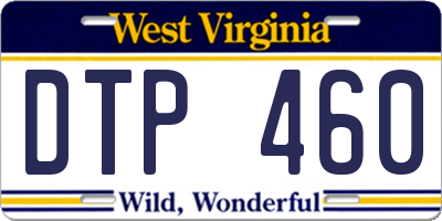 WV license plate DTP460