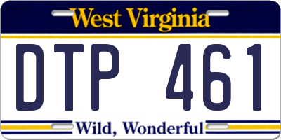 WV license plate DTP461