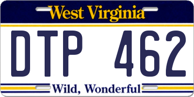 WV license plate DTP462