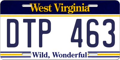 WV license plate DTP463