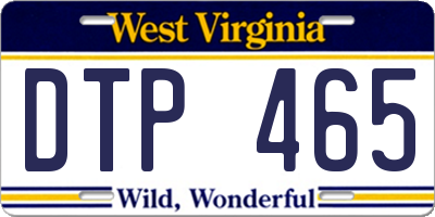WV license plate DTP465