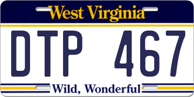 WV license plate DTP467