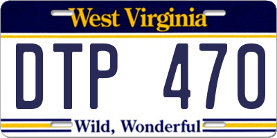 WV license plate DTP470