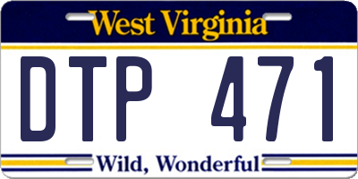 WV license plate DTP471