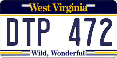 WV license plate DTP472