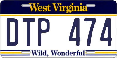 WV license plate DTP474