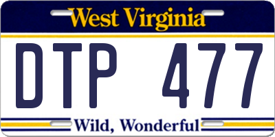 WV license plate DTP477