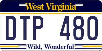 WV license plate DTP480